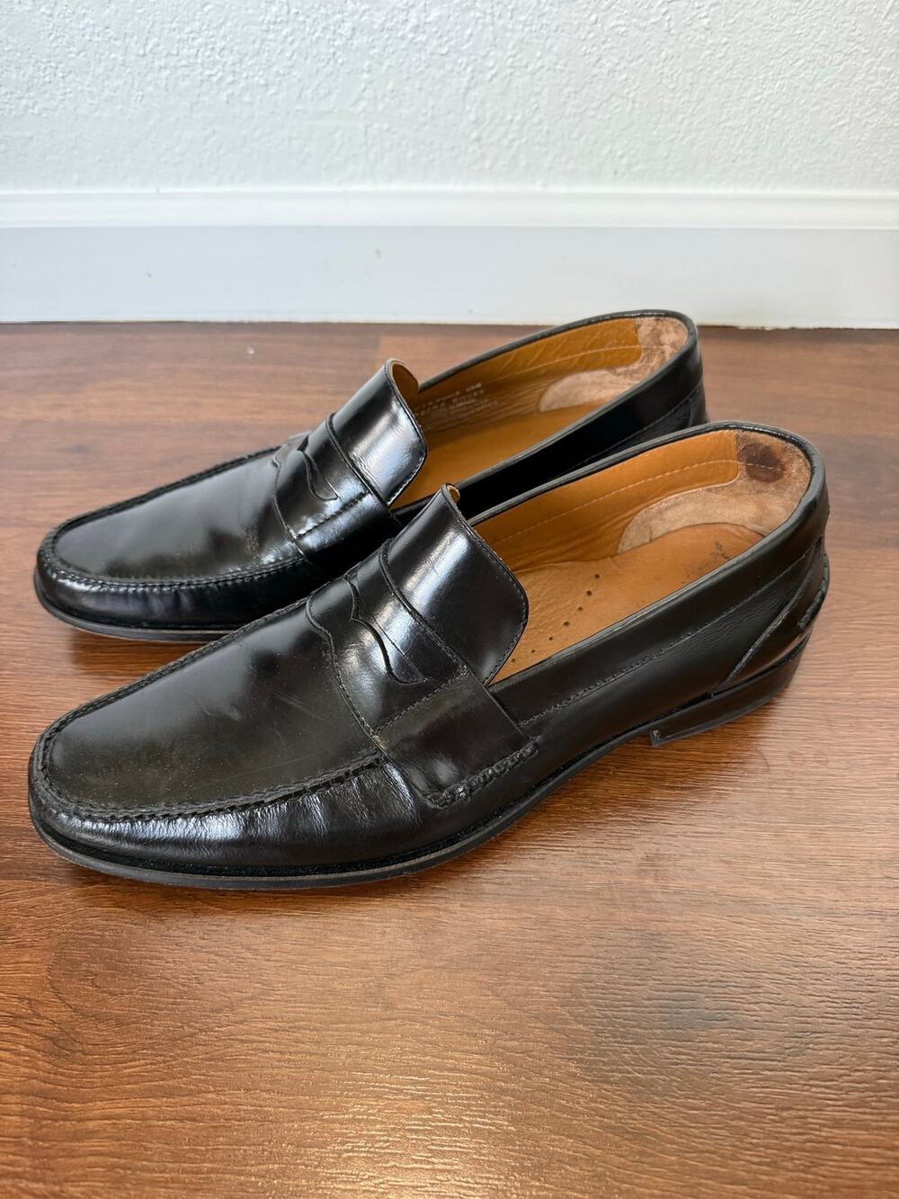 GH Bass Weejuns Dover Penny Loafers Black Leather Sz 13 Formal Business Classic